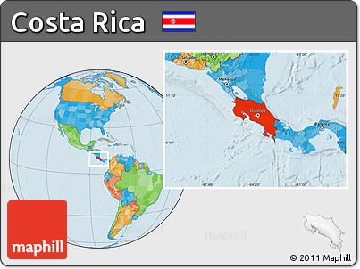 Political Location Map of Costa Rica