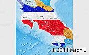 Flag Map of Costa Rica, political outside