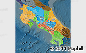 Political Map of Costa Rica, darken