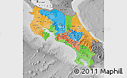 Political Map of Costa Rica, desaturated