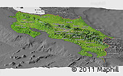 Satellite Panoramic Map of Costa Rica, desaturated