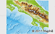 Physical 3D Map of Puntarenas