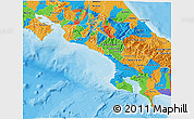 Political 3D Map of Puntarenas