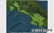 Satellite 3D Map of Puntarenas, darken