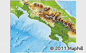 Satellite 3D Map of Puntarenas, physical outside