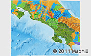 Satellite 3D Map of Puntarenas, political outside