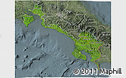 Satellite 3D Map of Puntarenas, semi-desaturated