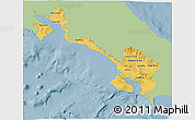 Savanna Style 3D Map of Puntarenas, single color outside