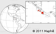 Blank Location Map of Puntarenas