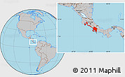 Gray Location Map of Puntarenas