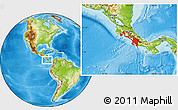 Physical Location Map of Puntarenas