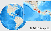 Shaded Relief Location Map of Puntarenas