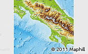 Physical Map of Puntarenas