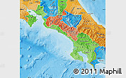 Political Shades Map of Puntarenas