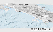 Silver Style Panoramic Map of Puntarenas