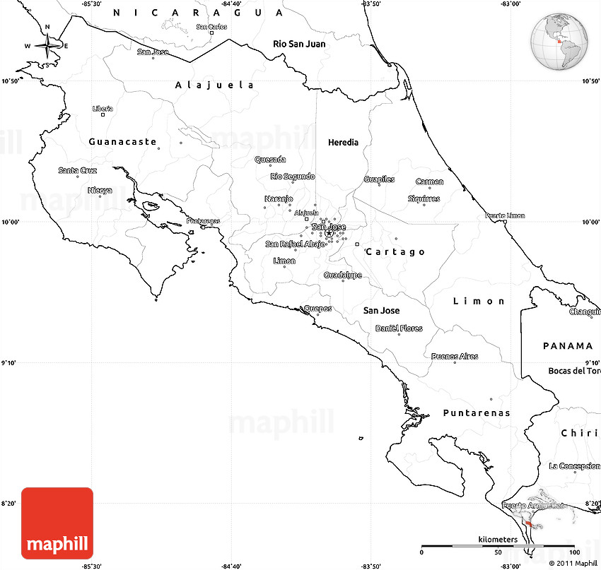 Costa Rica Map Outline 16764 Hot Sex Picture 8752