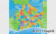 Political 3D Map of Cote d'Ivoire, political shades outside