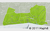 Physical 3D Map of Abidjan, lighten, semi-desaturated