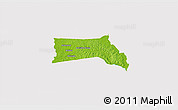 Physical 3D Map of Anyama, cropped outside