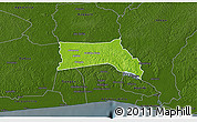 Physical 3D Map of Anyama, darken