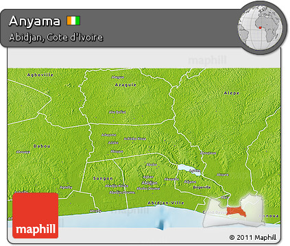 Physical 3D Map of Anyama