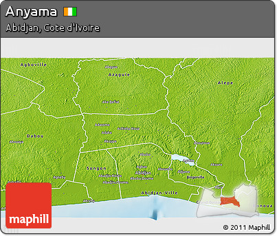 Physical 3D Map of Anyama