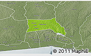 Physical 3D Map of Anyama, semi-desaturated
