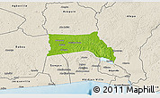 Physical 3D Map of Anyama, shaded relief outside
