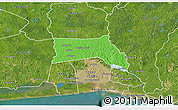 Political 3D Map of Anyama, satellite outside