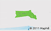 Political 3D Map of Anyama, single color outside