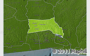 Physical Map of Anyama, darken