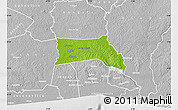 Physical Map of Anyama, lighten, desaturated