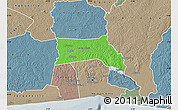 Political Map of Anyama, semi-desaturated