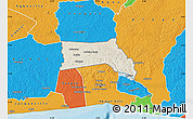 Shaded Relief Map of Anyama, political outside