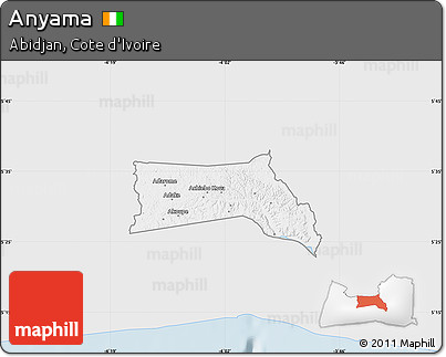 Silver Style Map of Anyama, single color outside