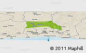 Physical Panoramic Map of Anyama, shaded relief outside