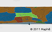 Political Panoramic Map of Anyama, darken