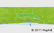 Political Panoramic Map of Anyama, physical outside