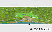 Political Panoramic Map of Anyama, satellite outside
