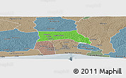 Political Panoramic Map of Anyama, semi-desaturated