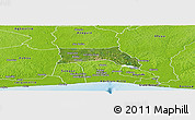 Satellite Panoramic Map of Anyama, physical outside