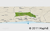 Satellite Panoramic Map of Anyama, shaded relief outside