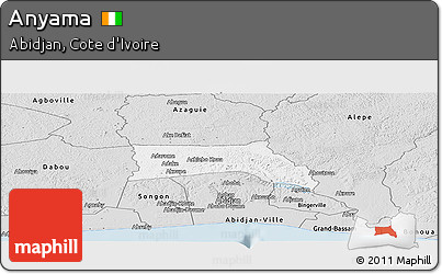 Silver Style Panoramic Map of Anyama