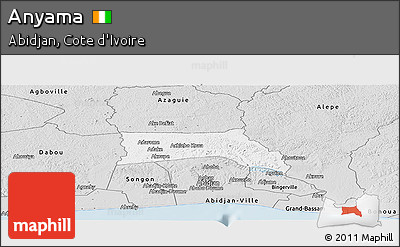 Silver Style Panoramic Map of Anyama