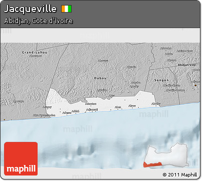 Gray 3D Map of Jacqueville