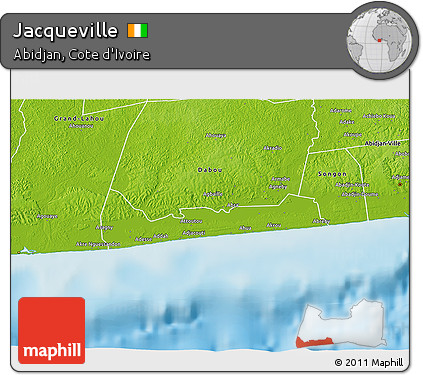 Physical 3D Map of Jacqueville