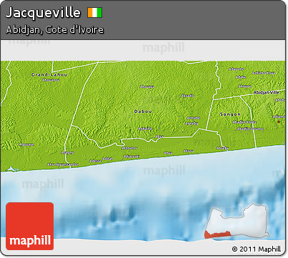 Physical 3D Map of Jacqueville