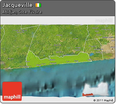 Physical 3D Map of Jacqueville, satellite outside