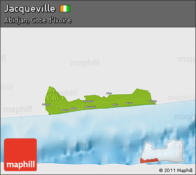 Physical 3D Map of Jacqueville, single color outside