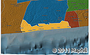Political 3D Map of Jacqueville, darken